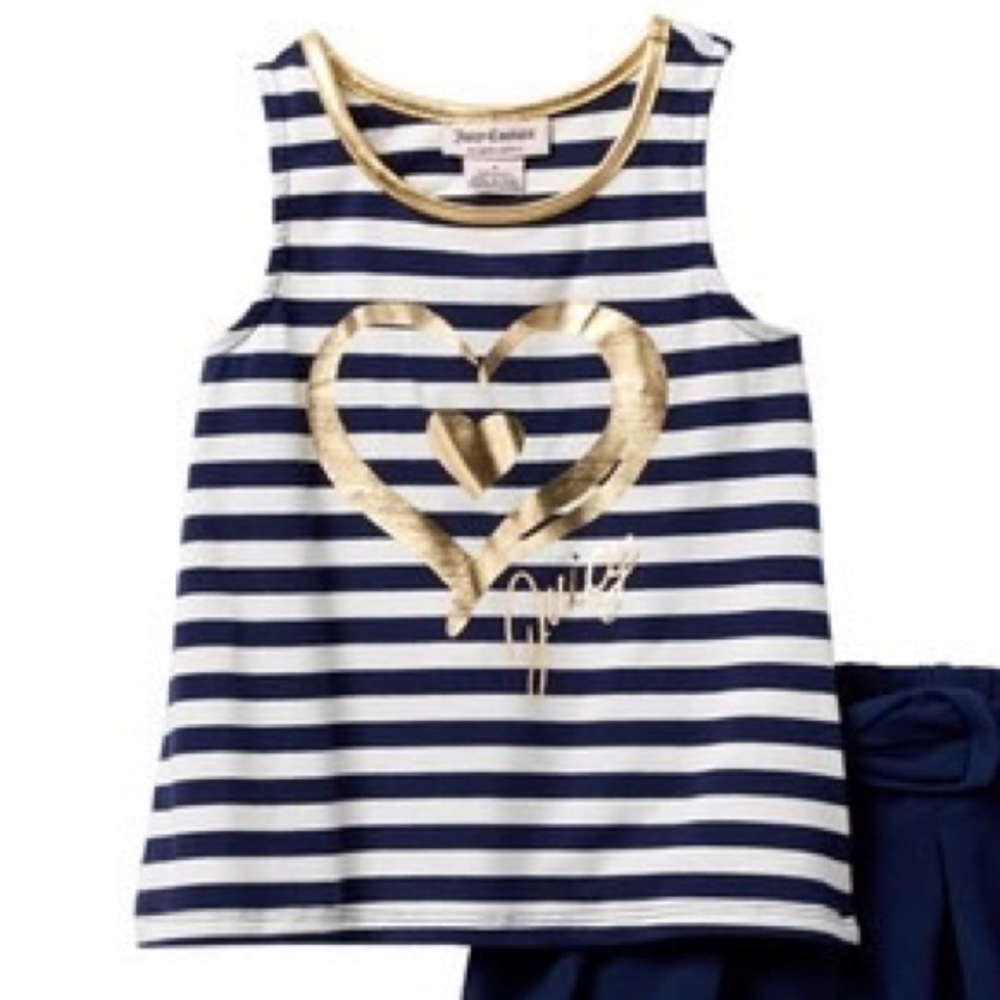 Juicy Couture Striped Heart Hi-Lo Tank
